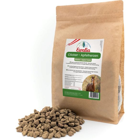 EWALIA Clicker - Almaszív jutalomfalat lovaknak 1kg - Ideális jutalom Clicker edzéshez