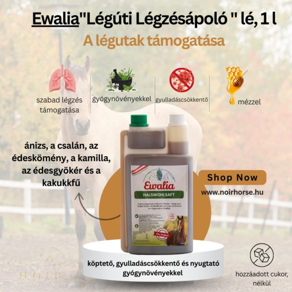 EWALIA Légúti Légzésápoló Folyadék Lovaknak 1L - A légutak támogatása